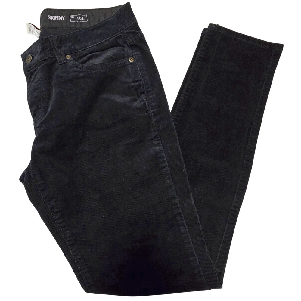 SONOMA Women Size 10 LONG Skinny Stretch Corduroy Pants Black